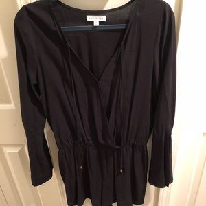 nordstrom black surplice romper